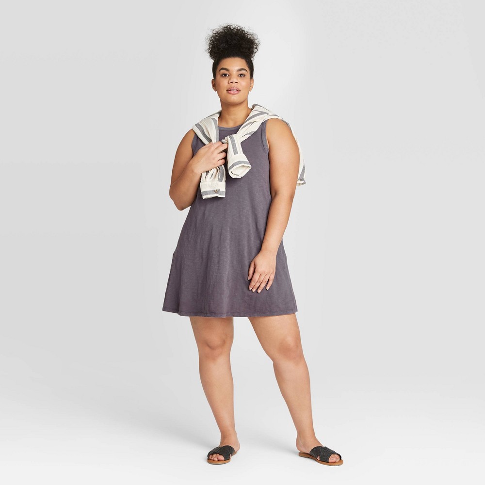 Women's Plus Size Tank Dress - Universal Thread Gray 1X was $15.0 now $10.0 (33.0% off)