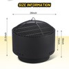 Smokeless Outdoor Fire Pit, Log Fire & Multi-Fuel Fireplace with Fireproof Mesh Lid, Cooking Grate, Cover, Bonfire Grill for, Patio, Camping, BBQ - 4 of 4