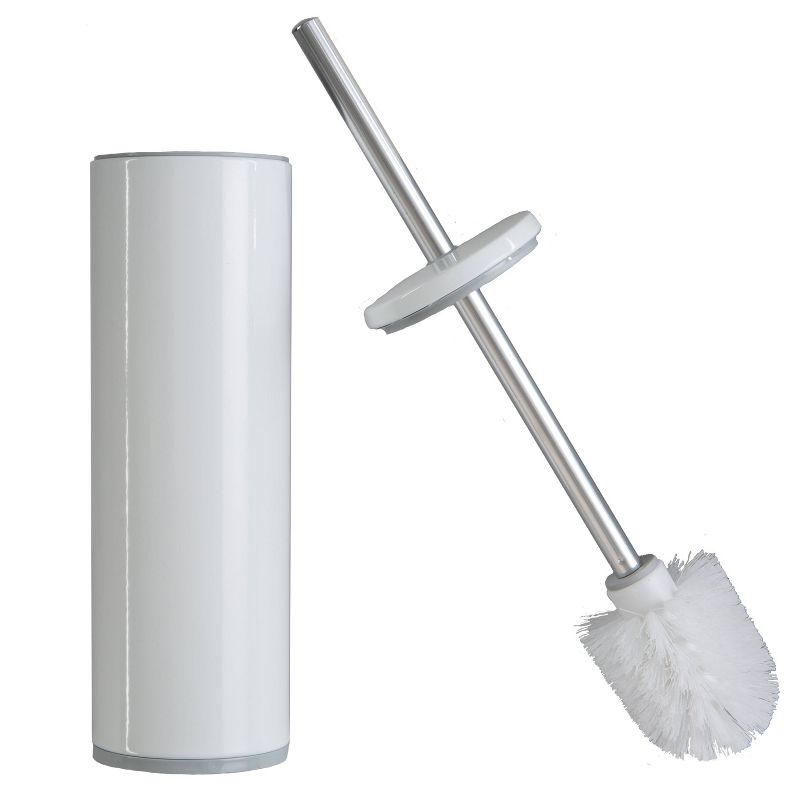 Deluxe Aluminum Handle Toilet Brush with Fully Removable Liner White - Bath Bliss, 1 of 4