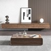 POVISON 63" Minimalist Floating TV Stand, Modern Wall-Mounted Entertainment Center with 3 Drawers, Walnut Veneer, Media Console - 2 of 4