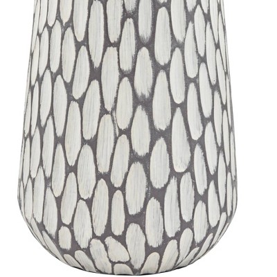 Carlton Gray Wash and White Table Lamp Set with Fabric Shades