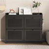 4-Drawer Shoe Storage Cabinet - Narrow Freestanding Organizer w/Wooden Legs for Hallway, Bedroom, Living Room - 4 of 4