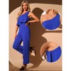 INSPIRE CHIC Women's Sleeveless Romper Dressy Layer One Shoulder Long Jumpsuits - image 2 of 4