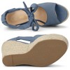 Allegra K Women's Espadrilles Tie Up Ankle Strap Wedges Sandals - 4 of 4