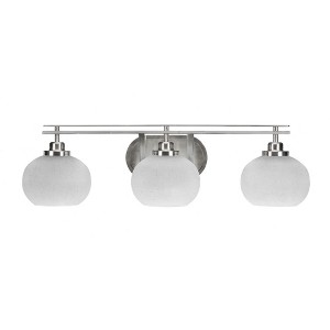 Toltec Lighting Odyssey 3 - Light Vanity in  Brushed Nickel with 7" White Muslin Shade - 1 of 1