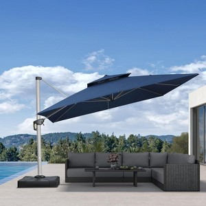 PURPLE LEAF Premium Patio Umbrella Classic SUNBRELLA Cantilever Umbrellas with Base 360 Degree Rotation for Garden Pool - 1 of 4