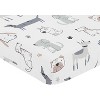 Sweet Jojo Designs Boy Baby Fitted Crib Sheet Cartoon Puppy White Taupe and Blue - 3 of 4