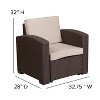 Flash Furniture 4 Piece Outdoor Faux Rattan Chair, Sofa and Table Set in Chocolate Brown - 4 of 4