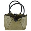 Alyssa Women's Textured Synthetic Leather Tote Handbag with Handle, Olive - 3 of 3