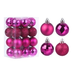 Unique Bargains Acrylic DIY Craft Party Christmas Tree Ornament Hanging Balls 1.57" 24 Pcs - 1 of 4