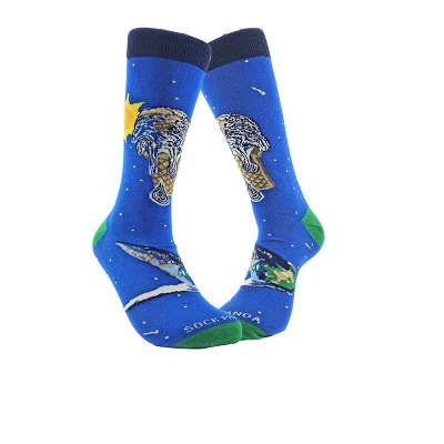 Ice Cream Cone Earth Socks (Men's Sizes Adult Large) from the Sock Panda