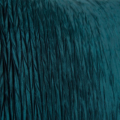 Peacock Blue Crinkled Texture Square Throw Pillow