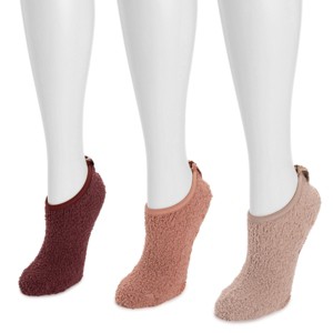 Muk Luks Women's 3 pack Low Cut Cozy Socks with Grippers - 1 of 3