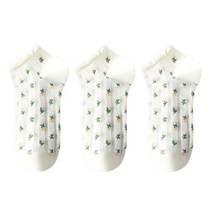 Anna-Kaci Women's 3-Pack Minimalist Knit Ankle Socks Mixed Pattern Design Soft Cotton Low-Cut Style - 1 of 4