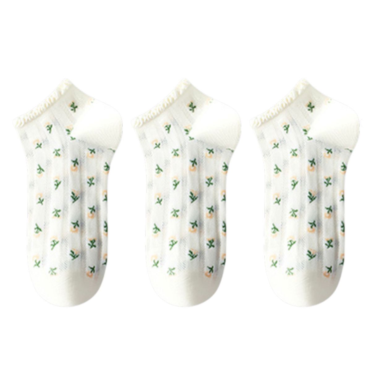 Anna-Kaci Women's 3-Pack Minimalist Knit Ankle Socks Mixed Pattern Design Soft Cotton Low-Cut Style - thumbnail 9
