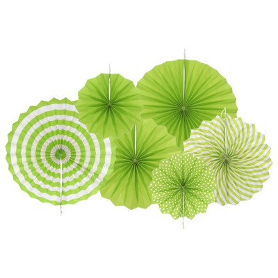 Unique Bargains Paper Round Pattern Party Decorative Fans