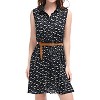 INSPIRE CHIC Women's Floral Sleeveless Half Placket Mini Belted Summer Dress - 2 of 4