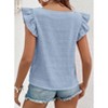 Women's Casual Summer Square Neck Tank Tops Sleeveless Ruffle Chiffon Blouses Top Shirts - 2 of 3