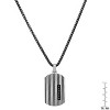 Steeltime 24" Men's two tone black ip and stainless steel dog tag pendant with black simulated diamond accent - 3 of 4