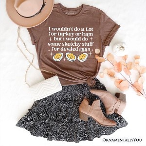 Deviled Eggs Funny T-Shirt, Thanksgiving Friendsgiving Foodie Tee | OrnamentallyYou - 1 of 4