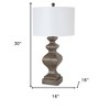 HomeRoots Set of Two 30" Distressed Brown Table Lamp With White Cone Shade - 3 of 4