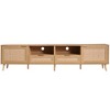 Rattan TV Stand for 85-Inch TVs, 78.74" Media Console with Storage Cabinets, Open Shelves, Solid Wood Feet & Cable Management - 3 of 4