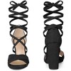Perphy Women's Strappy Chunky Heels Lace Up Open Toe Sandal - 2 of 4