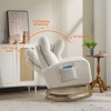 Kumasinova Teddy Accent Rocking Chair,Upholstered Nursery Glider Rocker with Side Pocket,Comfy Armchair with High Back for Living Room,Bedroom,White - 4 of 4
