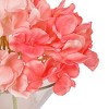 8" Artificial Coral Hydrangea with Acrylic Water in Glass Bowl - National Tree Company - 3 of 3