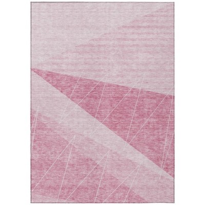 Pink Mauve And Blush Geometric Washable Indoor Outdoor Area Rug