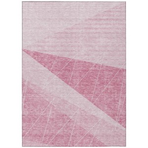Pink Mauve And Blush Geometric Washable Indoor Outdoor Area Rug - 1 of 4