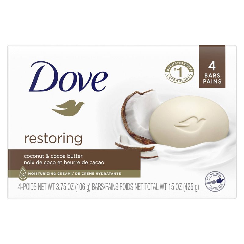 Dove Beauty Restoring Coconut & Cocoa Butter Beauty Bar Soap, 4 of 8