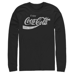 Mens Coca Cola Distressed Enjoy Long Sleeve Shirt - 1 of 4