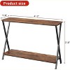 Industrial Narrow Console Table with 2 Shelves, Small Entryway Table with Metal Legs for Hallway, Living Room, Foyer & Office - 2 of 4