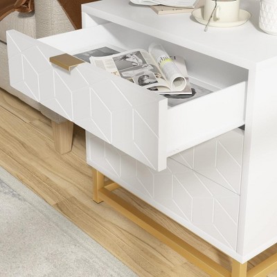 3/4/6 Drawer Dresser for Bedroom, Wood Chest of Drawers with Metal Legs, Modern Storage Dresser Chest Cabinet Organizer, for Living Room