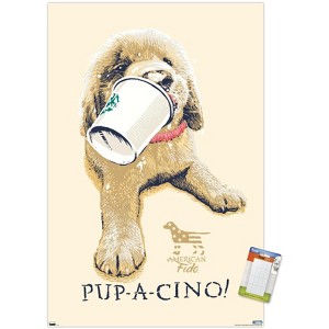 Trends International Jim Baldwin - Pup-a-cino Unframed Wall Poster Prints - 1 of 4