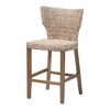 bali & pari Enver Rattan and Mahogany Wood Counter Height Barstool Kubu Gray/Rustic Taupe - 2 of 4