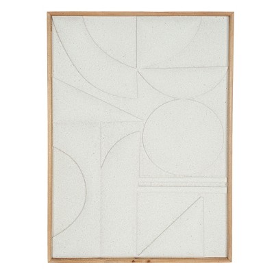 VIP Wood 20.87 in. White Carved Raised Shapes in Wall Art