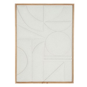 VIP Wood 20.87 in. White Carved Raised Shapes in Wall Art - 1 of 2