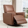 360° Swivel Rocking Chair, PU Leather Recliner Chair, Reclining Chairs for Adults with Lumbar Support - 2 of 4