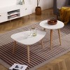 Syemin End Tables Modern Simple Glass Coffee Table, Small Side Table, End Tables Living Room, Sofa Side Table, White, 21.65"*21.65"*20.08" - 2 of 4