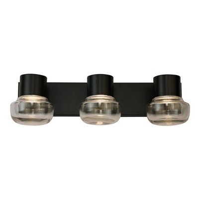 LED 3-Light Belby Bath and Vanity Pendant Black/Clear - EGLO