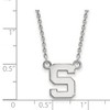 Black Bow Jewelry 10k White Gold Michigan State Spartans NCAA Necklace 18 Inch - 2 of 4