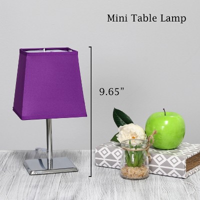 Mini Table Lamp with Squared Empire Fabric Shade - Simple Designs