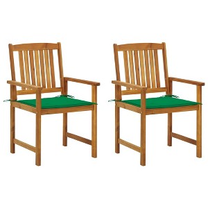vidaXL Patio Chairs with Cushions 2 pcs Solid Acacia Wood - 1 of 4