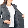 Alpine Swiss Emma Women's Wool Peacoat – Double-Breasted 3/4 Length Overcoat, Stylish & Warm Blazer for Fall & Winter - 4 of 4