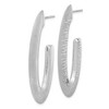 Black Bow Jewelry Knife Edge Diamond-Cut J-Hoop Earrings in Sterling Silver, 52mm (2 in) - 2 of 4
