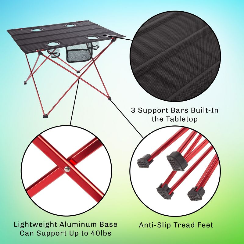 Leisure Sports Outdoor Folding Camp Table With Carry Bag - Black, 4 of 9