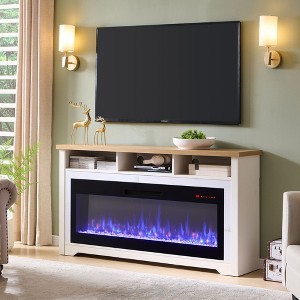 Fireplace TV Stand for TVs up to 70" with 60-Inch Smart Electric Fireplace - 1 of 4