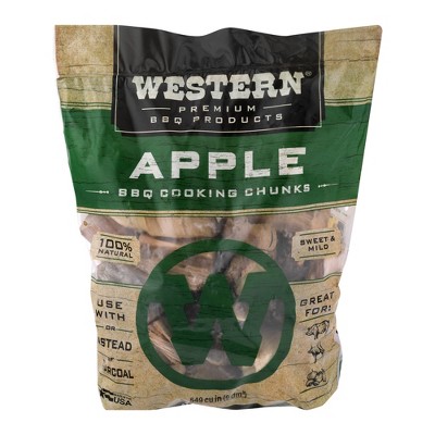 Western BBQ 28084 549 cu in. Premium Apple Wood BBQ Charcoal Propane Pellet Grill/Smoker Cooking Chunks